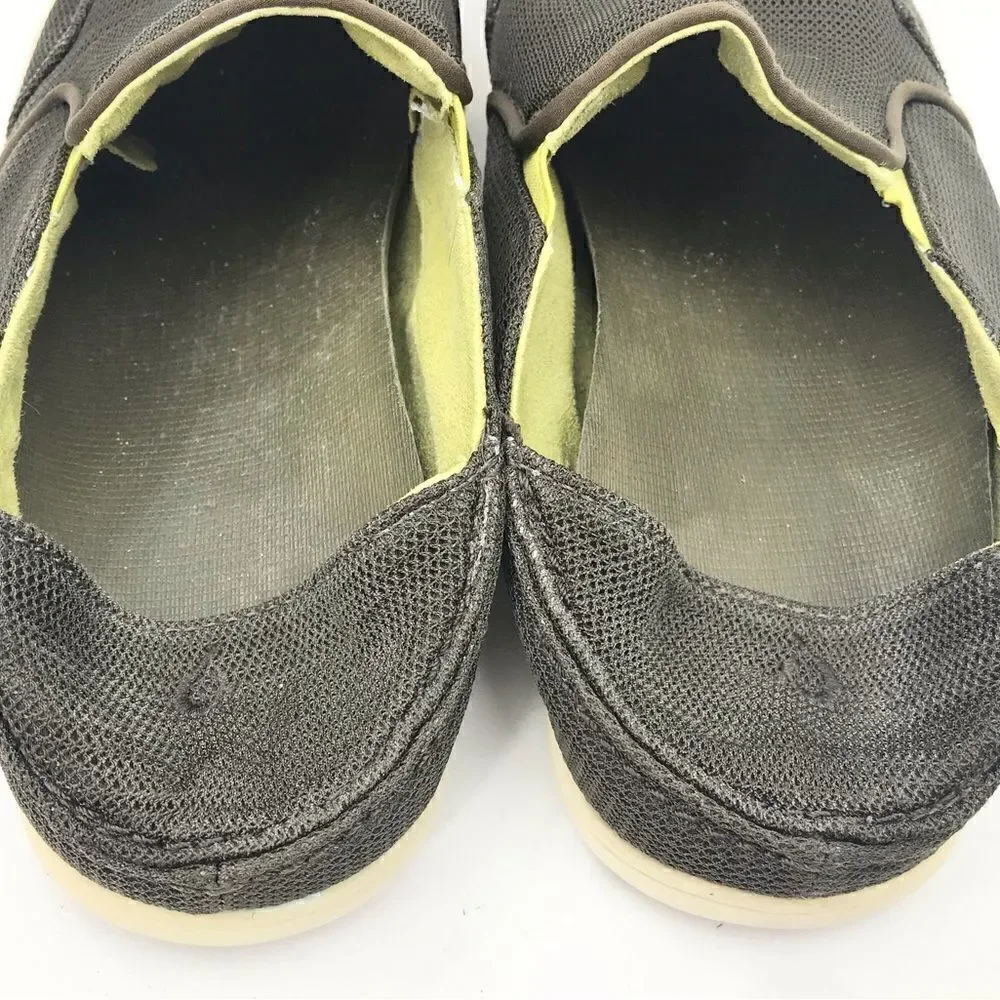 Olukai NOHEA Mesh Men’s Breathable Slip On Brown Green Loafer Boat Shoes